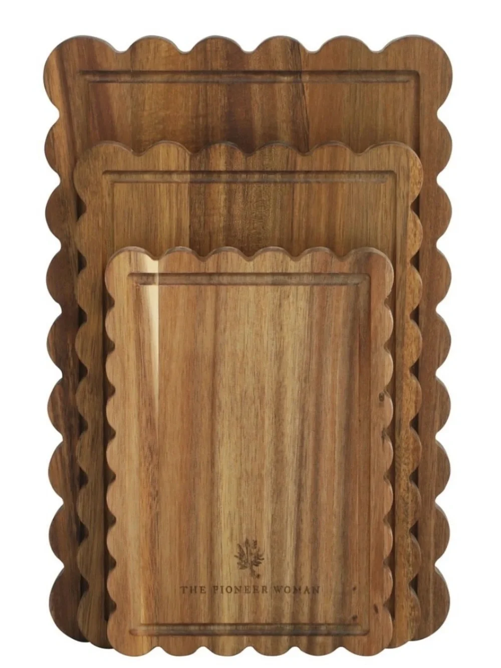 The Pioneer Woman 3-Piece Acacia Wood Scalloped Cutting Boards
